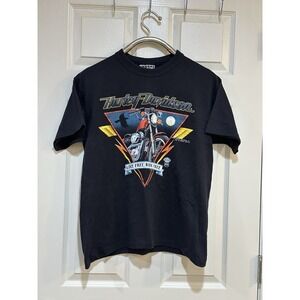 Vintage Harley-Davidson Black Graphic Motorcycle Tee